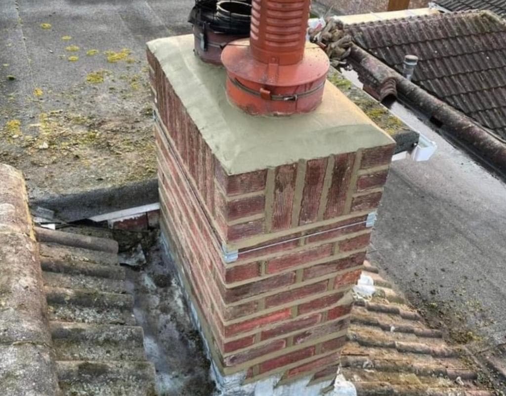Chimney flashing repair